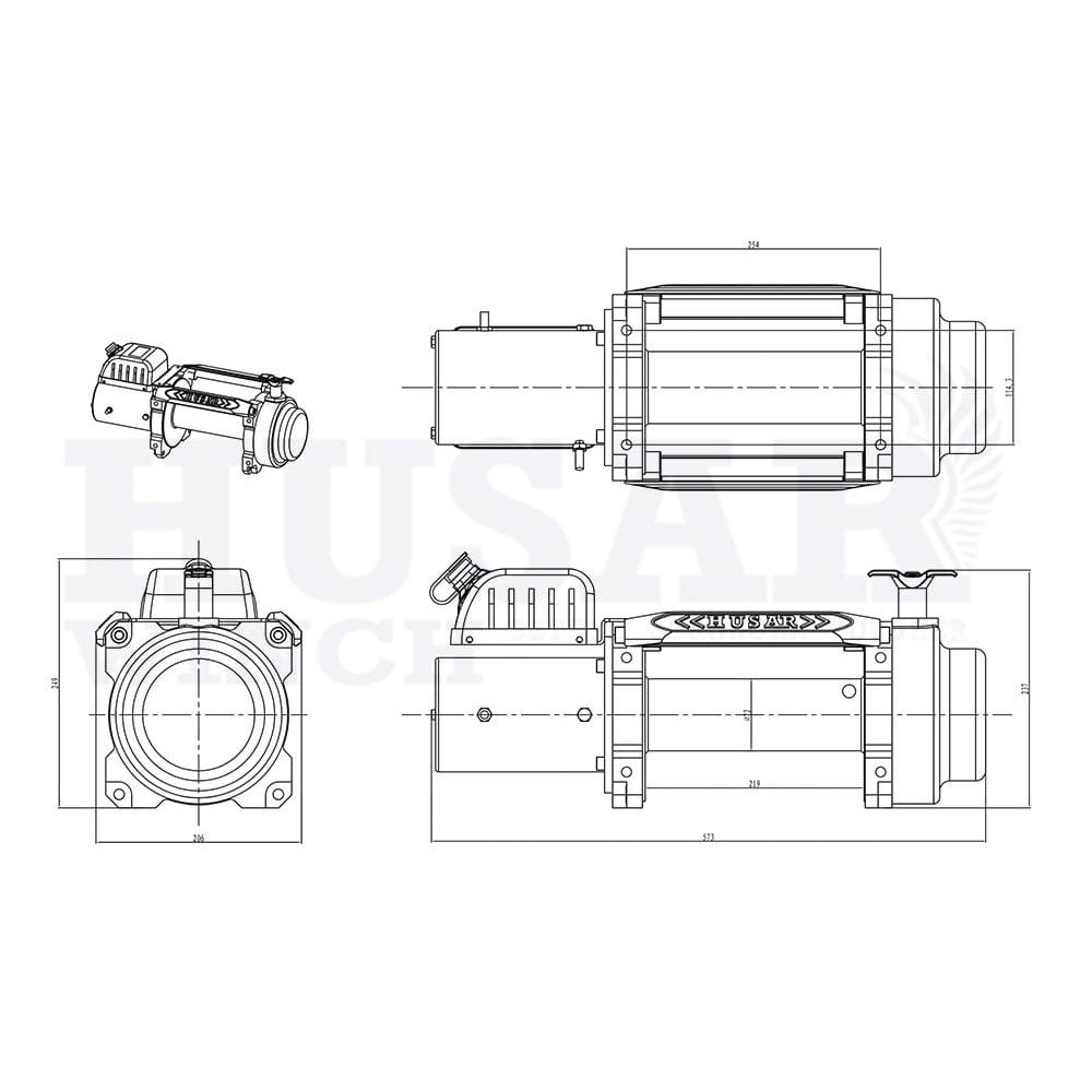 Βίντσι Ηλεκτρικό με Συνθετικό Σχοινί BST S 14000lbs 12V Husar Winch