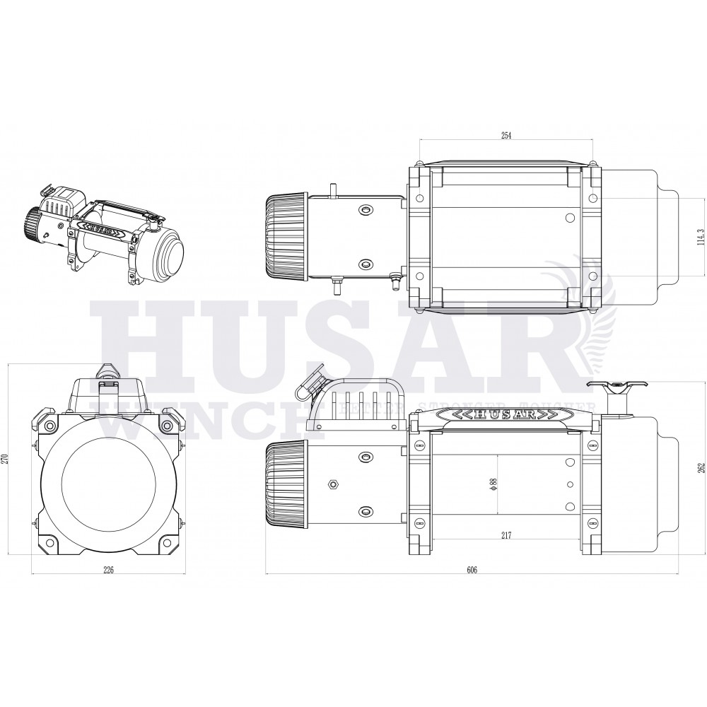 Βίντσι Ηλεκτρικό BST S 18000lbs 12V Husar Winch 
