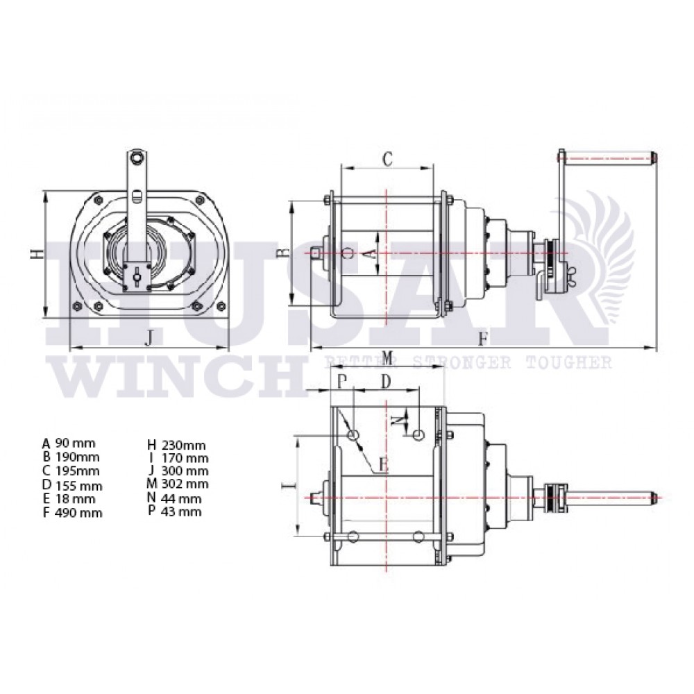Βίντσι Χειρός 2T Husar Winch