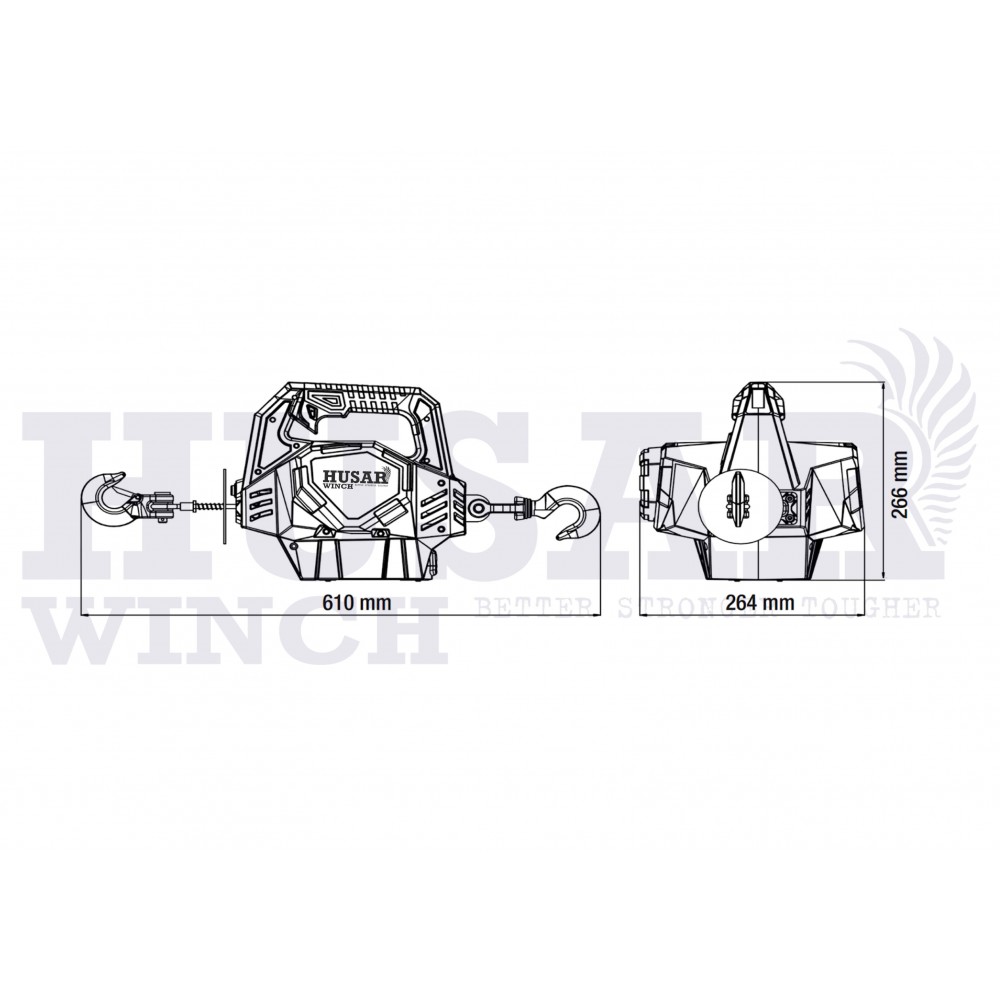 Βίντσι Ηλεκτρικό Φορητό με Μπαταρία BST P 1000lbs Husar Winch